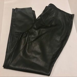 ROMANS Black soft patent leather pants
